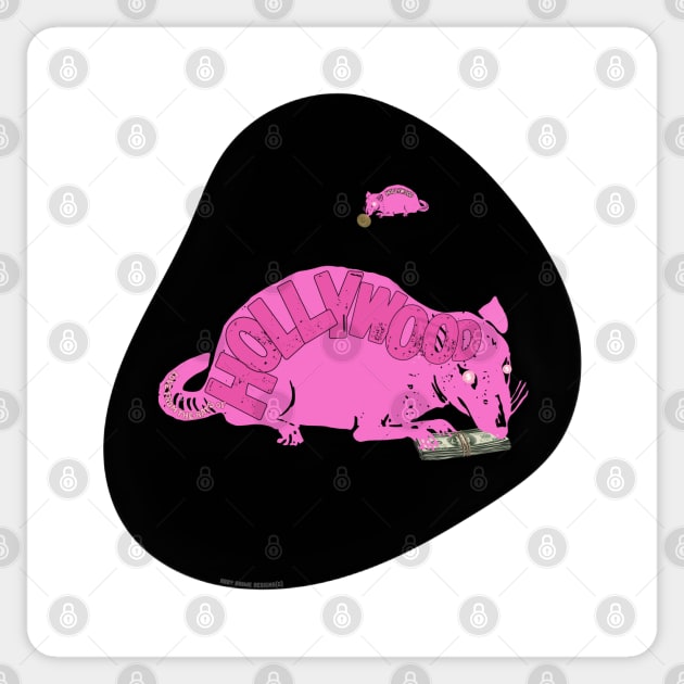 Hollywood Pink Distressed Rat (Loves You) By Abby Anime(c) Sticker by Abby Anime